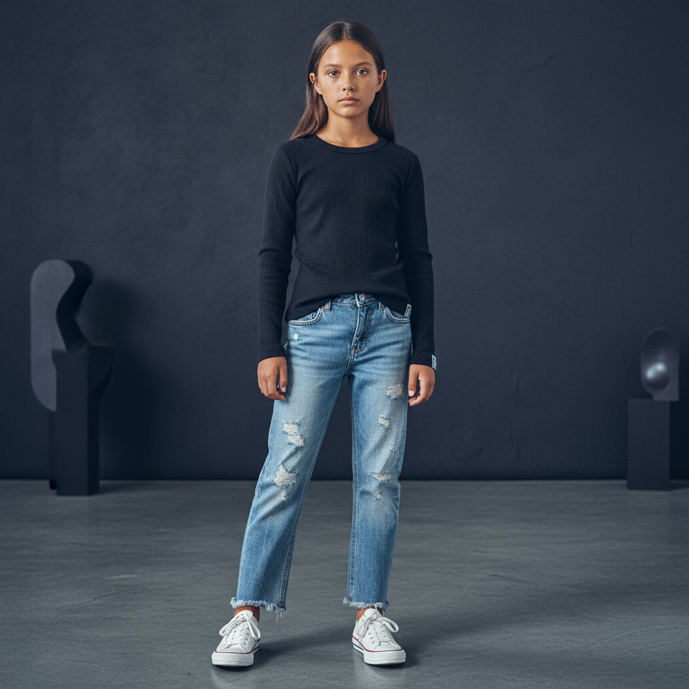 Ribbed Long Sleeve Tee Kids