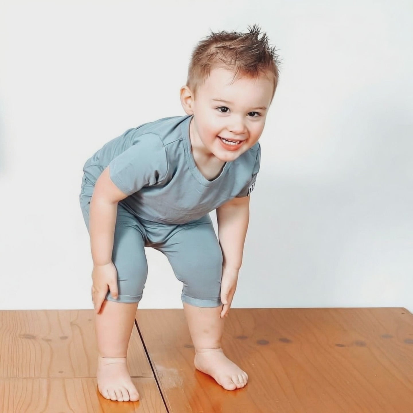 Ultra-soft tagless bamboo Hangout Shorts for toddlers designed for eczema-prone skin
