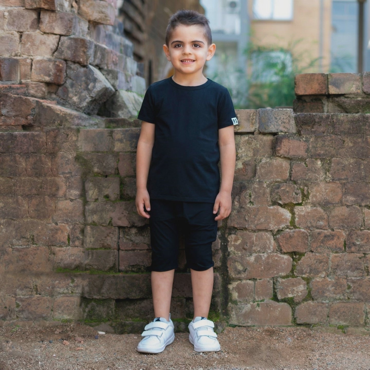 Ultra-soft tagless bamboo Hangout Shorts for kids designed for eczema-prone skin
